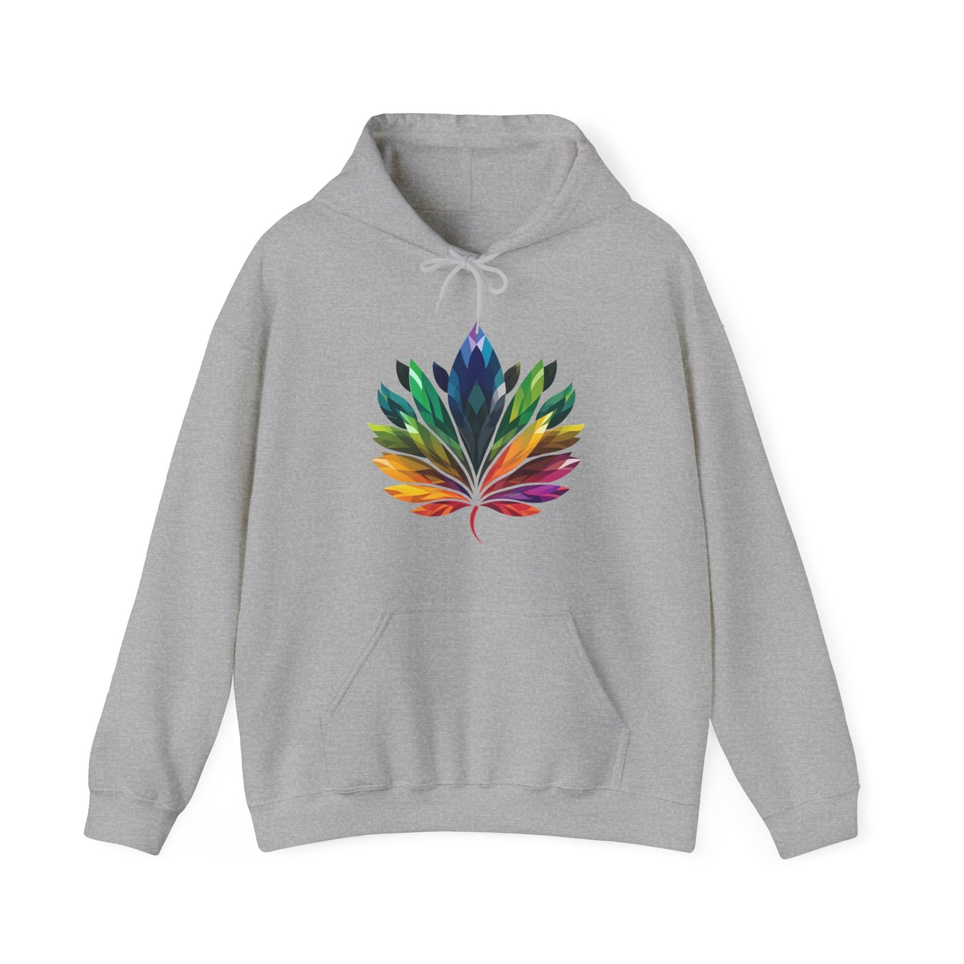 Rainbow - Coloured Leaf - Unisex Hoodie - Hoodie - The Lucky Wombat