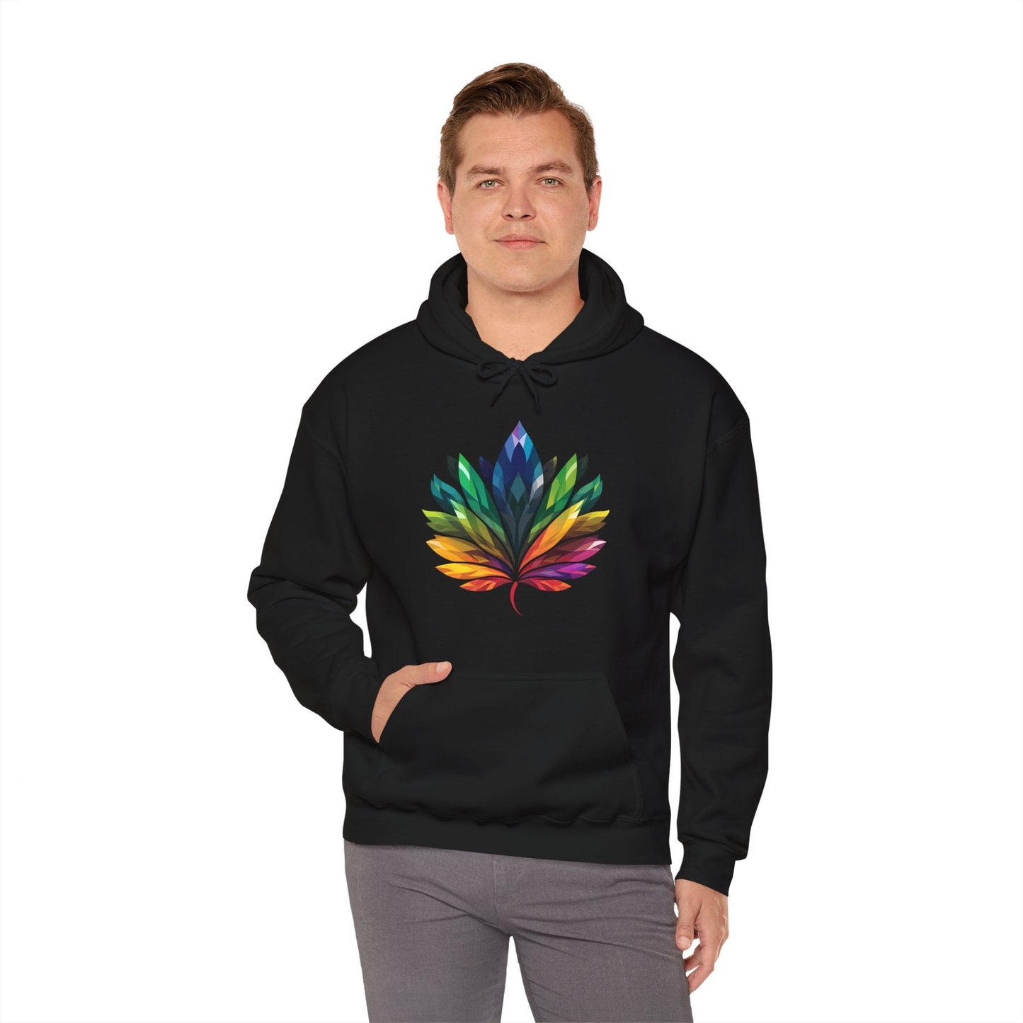 Rainbow - Coloured Leaf - Unisex Hoodie - Hoodie - The Lucky Wombat