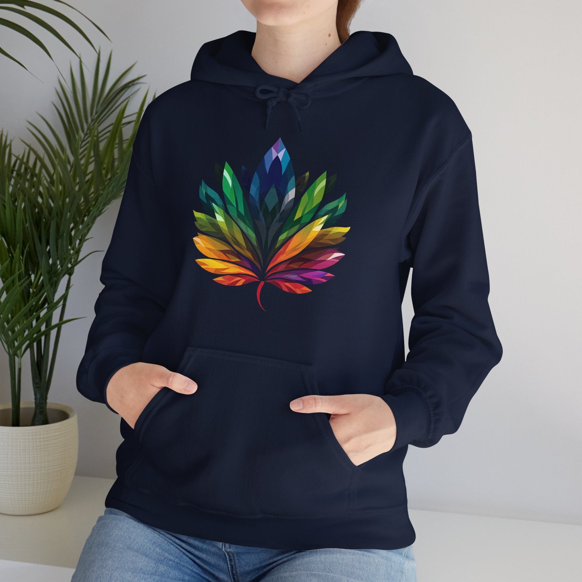 Rainbow - Coloured Leaf - Unisex Hoodie - Hoodie - The Lucky Wombat