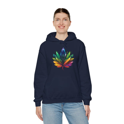 Rainbow - Coloured Leaf - Unisex Hoodie - Hoodie - The Lucky Wombat