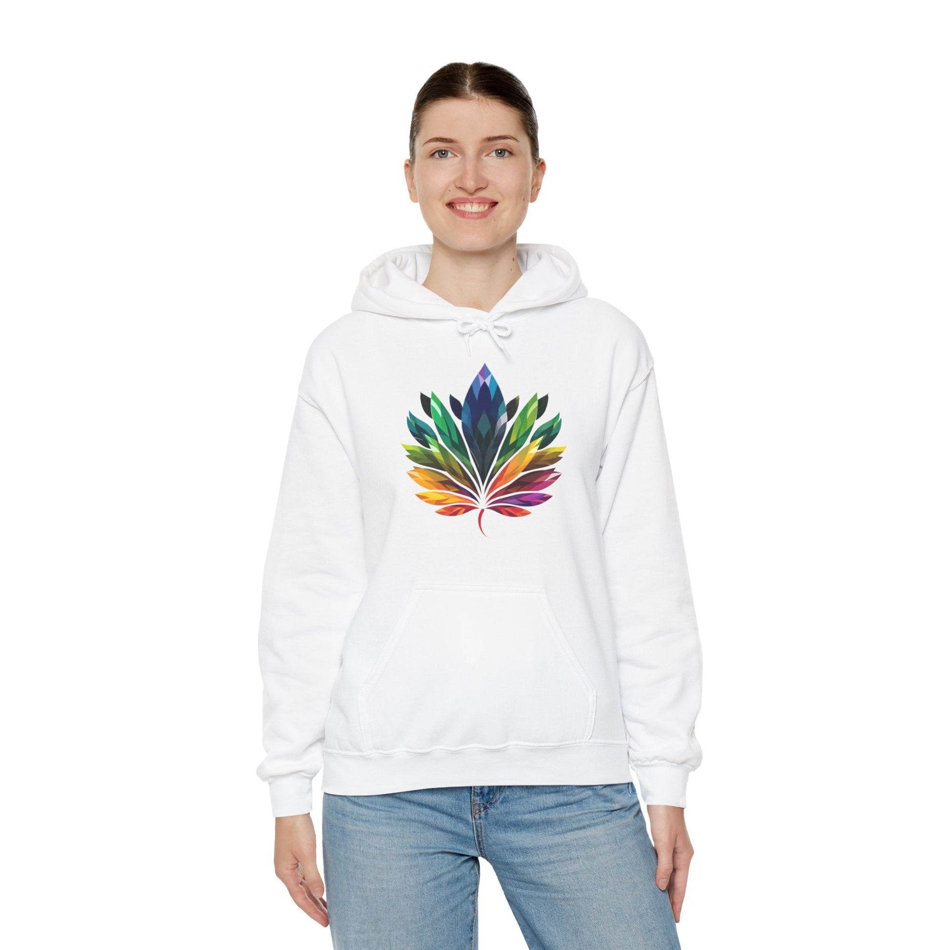 Rainbow - Coloured Leaf - Unisex Hoodie - Hoodie - The Lucky Wombat