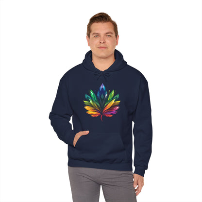 Rainbow - Coloured Leaf - Unisex Hoodie - Hoodie - The Lucky Wombat