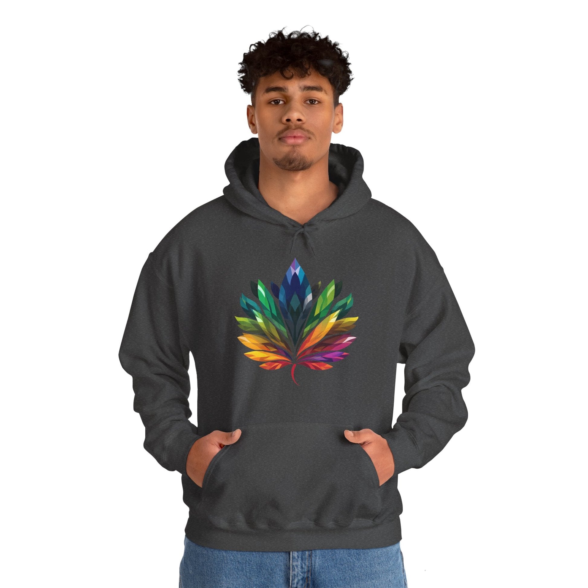 Rainbow - Coloured Leaf - Unisex Hoodie - Hoodie - The Lucky Wombat