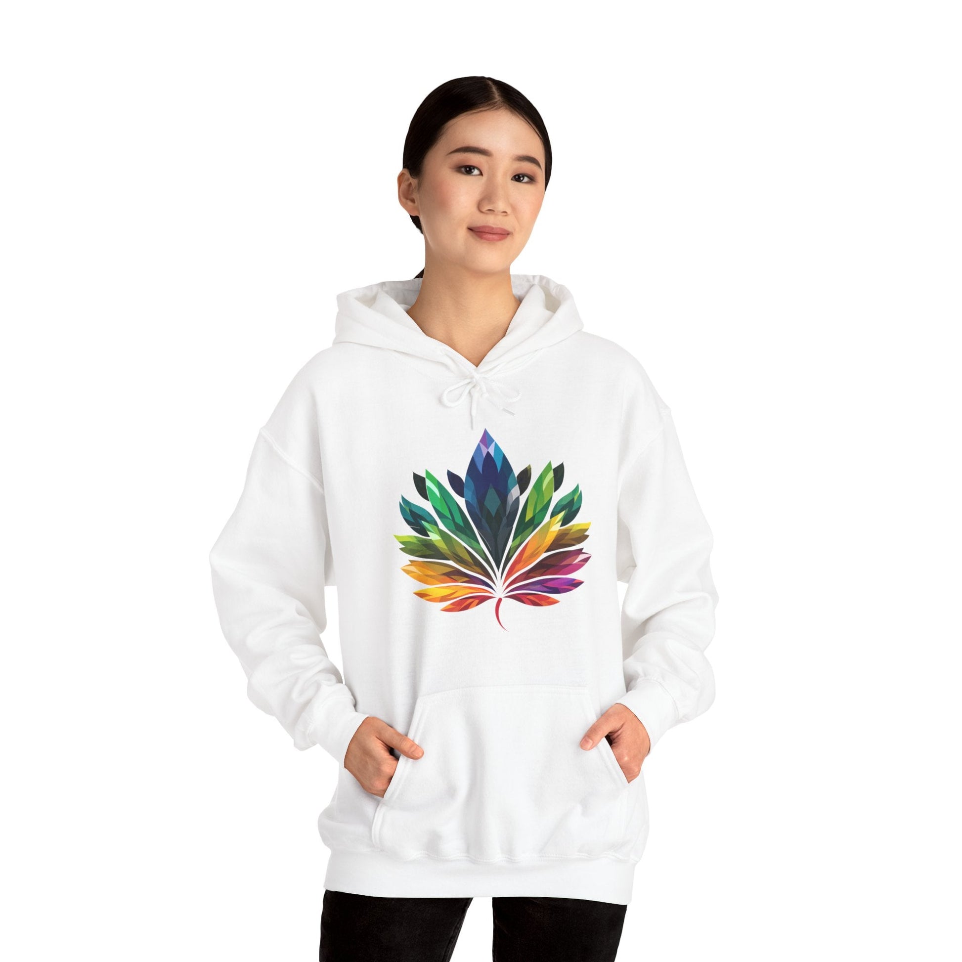 Rainbow - Coloured Leaf - Unisex Hoodie - Hoodie - The Lucky Wombat