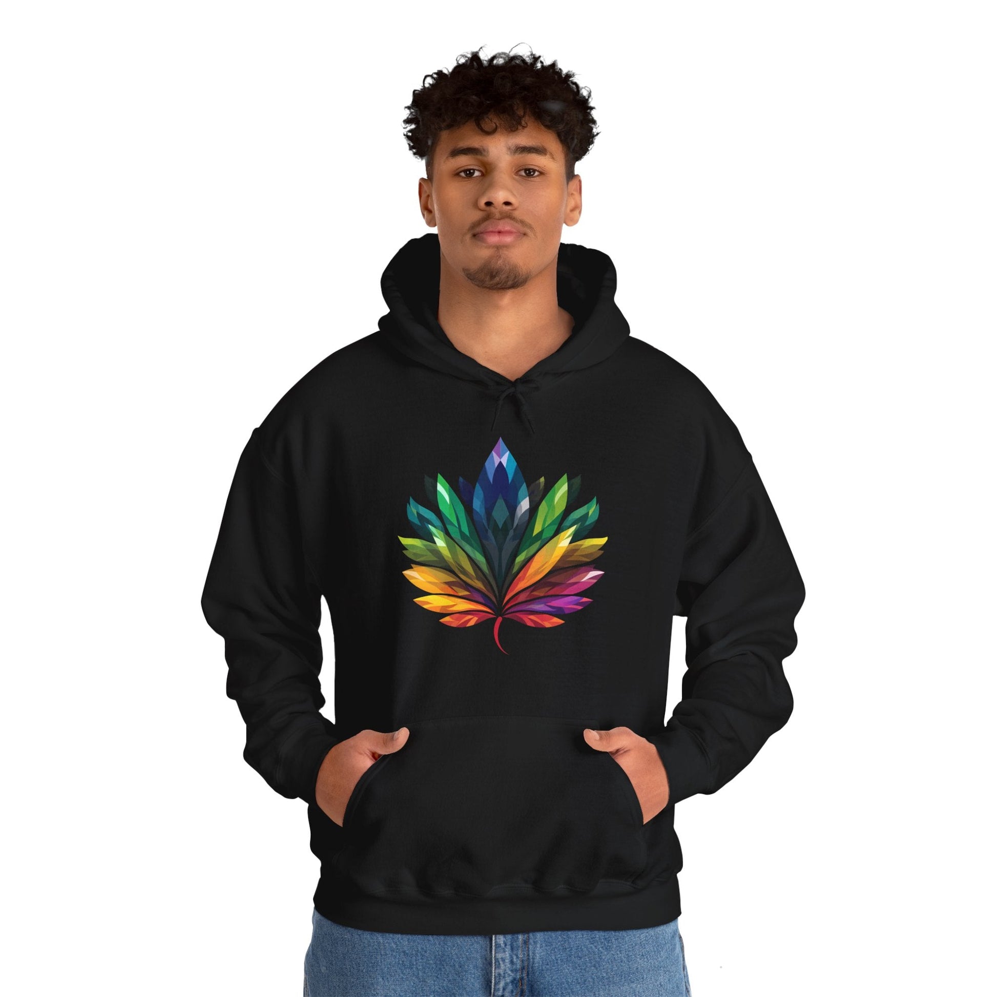 Rainbow - Coloured Leaf - Unisex Hoodie - Hoodie - The Lucky Wombat