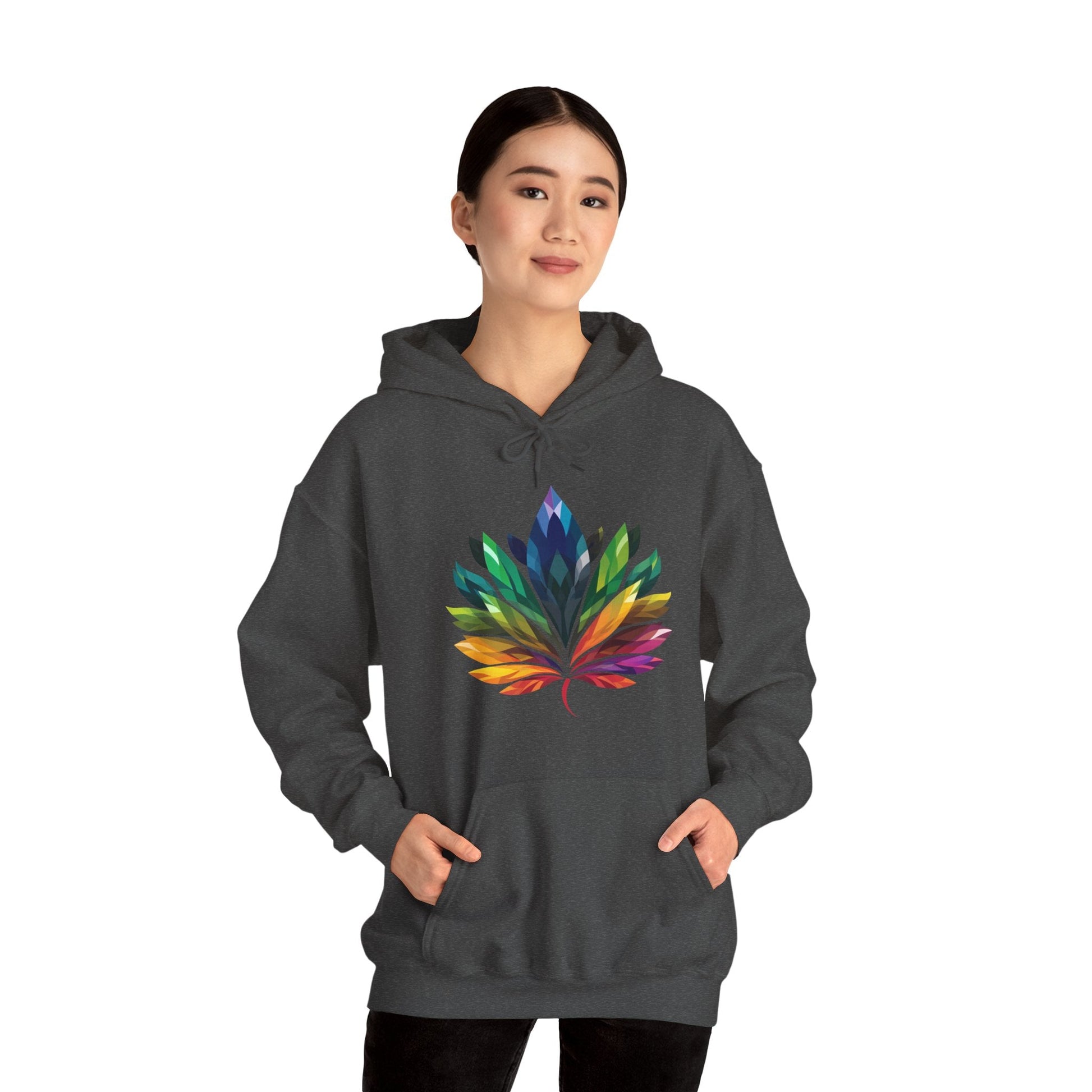 Rainbow - Coloured Leaf - Unisex Hoodie - Hoodie - The Lucky Wombat