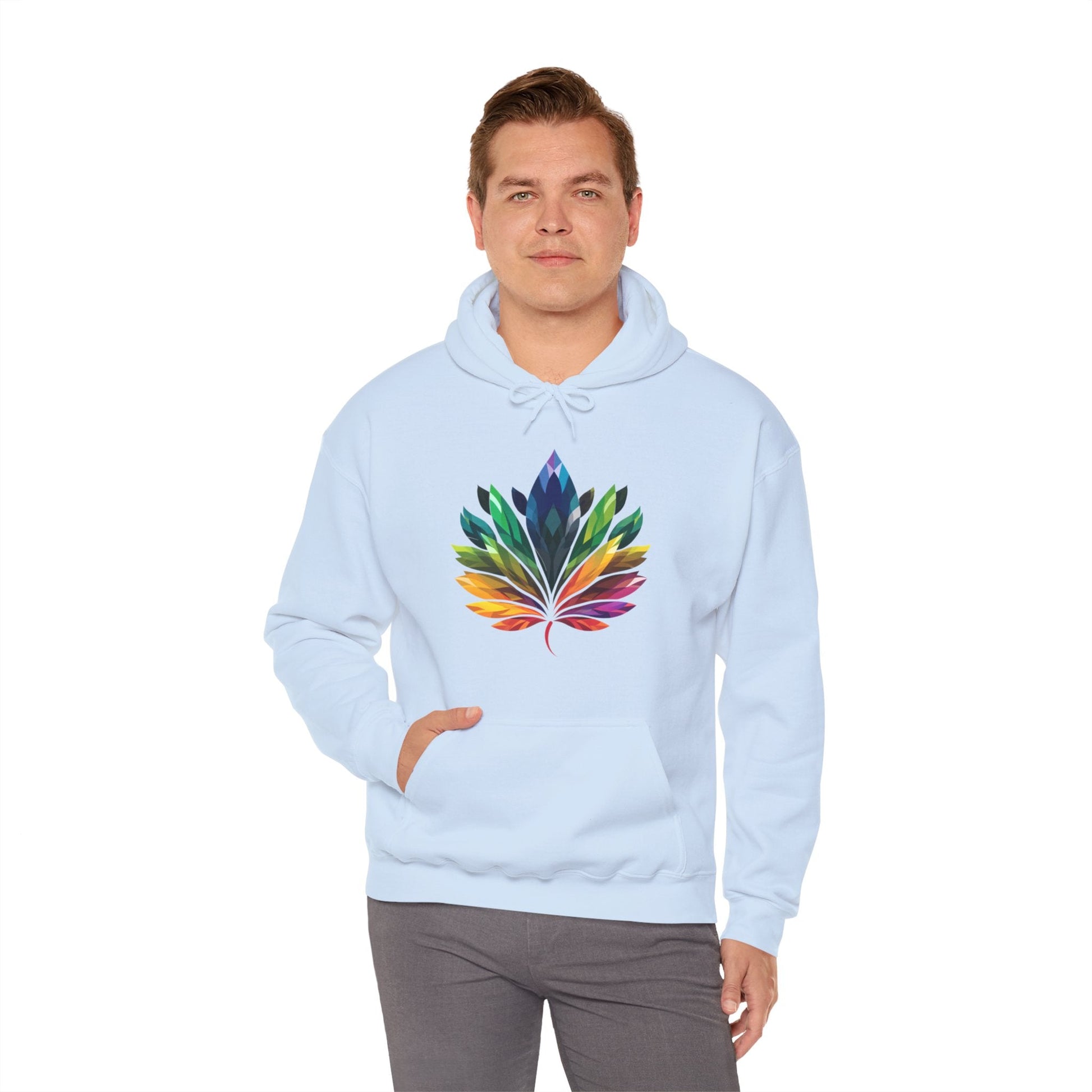 Rainbow - Coloured Leaf - Unisex Hoodie - Hoodie - The Lucky Wombat