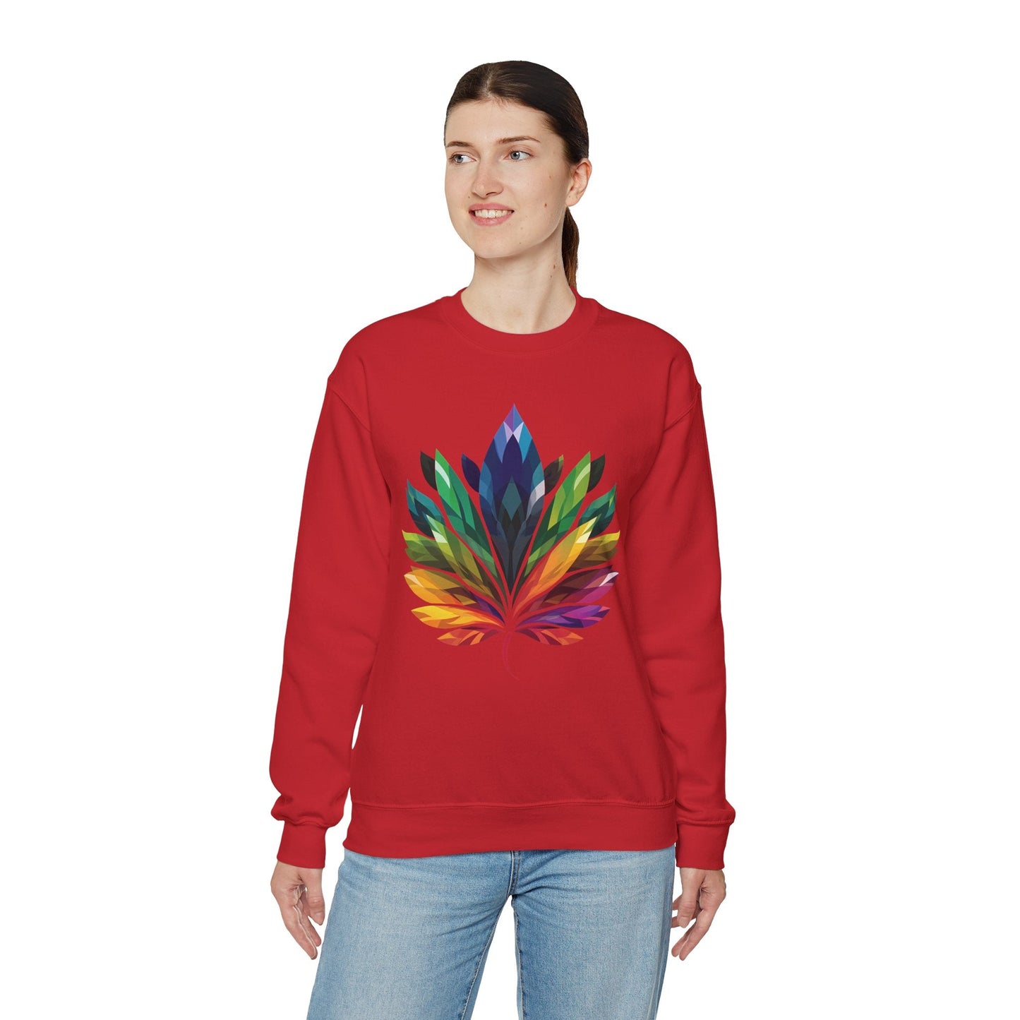 Rainbow - Coloured Leaf Unisex Sweatshirt - Sweatshirt - The Lucky Wombat