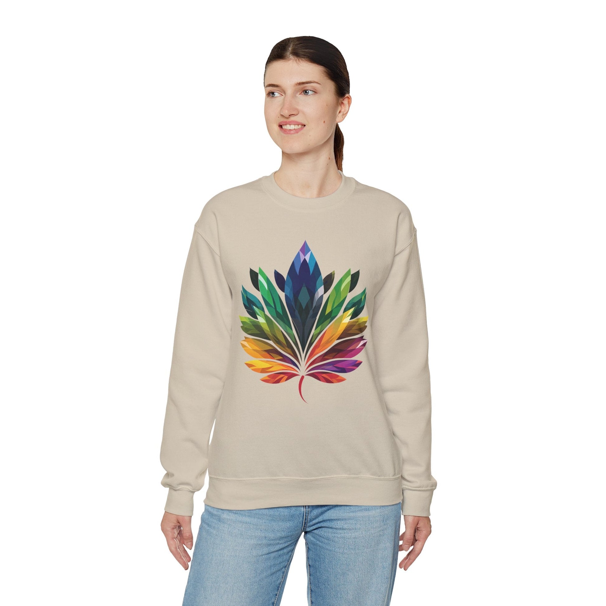 Rainbow - Coloured Leaf Unisex Sweatshirt - Sweatshirt - The Lucky Wombat