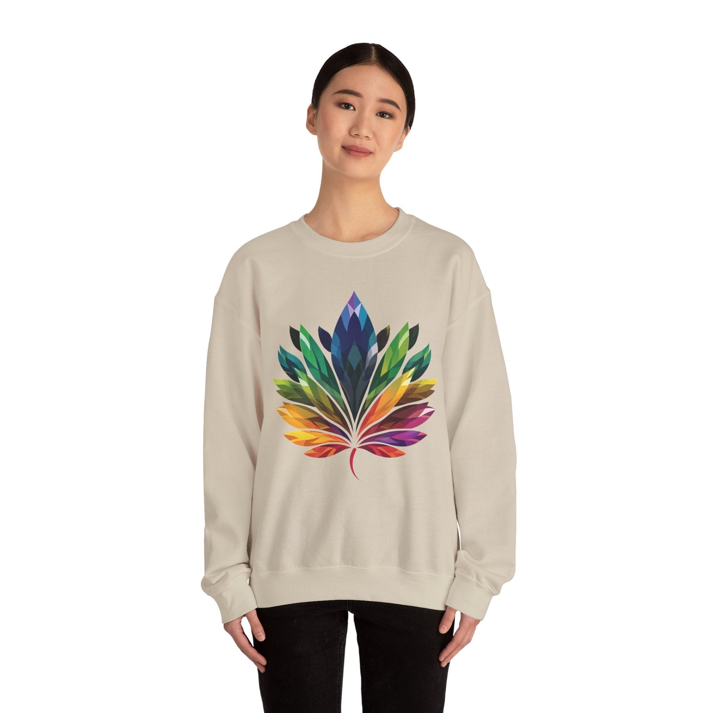 Rainbow - Coloured Leaf Unisex Sweatshirt - Sweatshirt - The Lucky Wombat