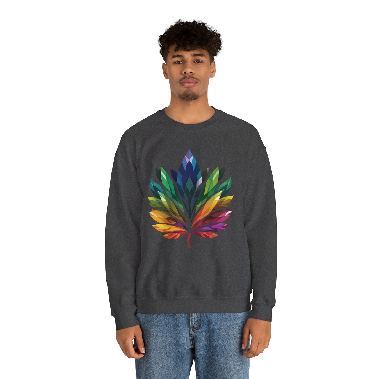 Rainbow - Coloured Leaf Unisex Sweatshirt - Sweatshirt - The Lucky Wombat