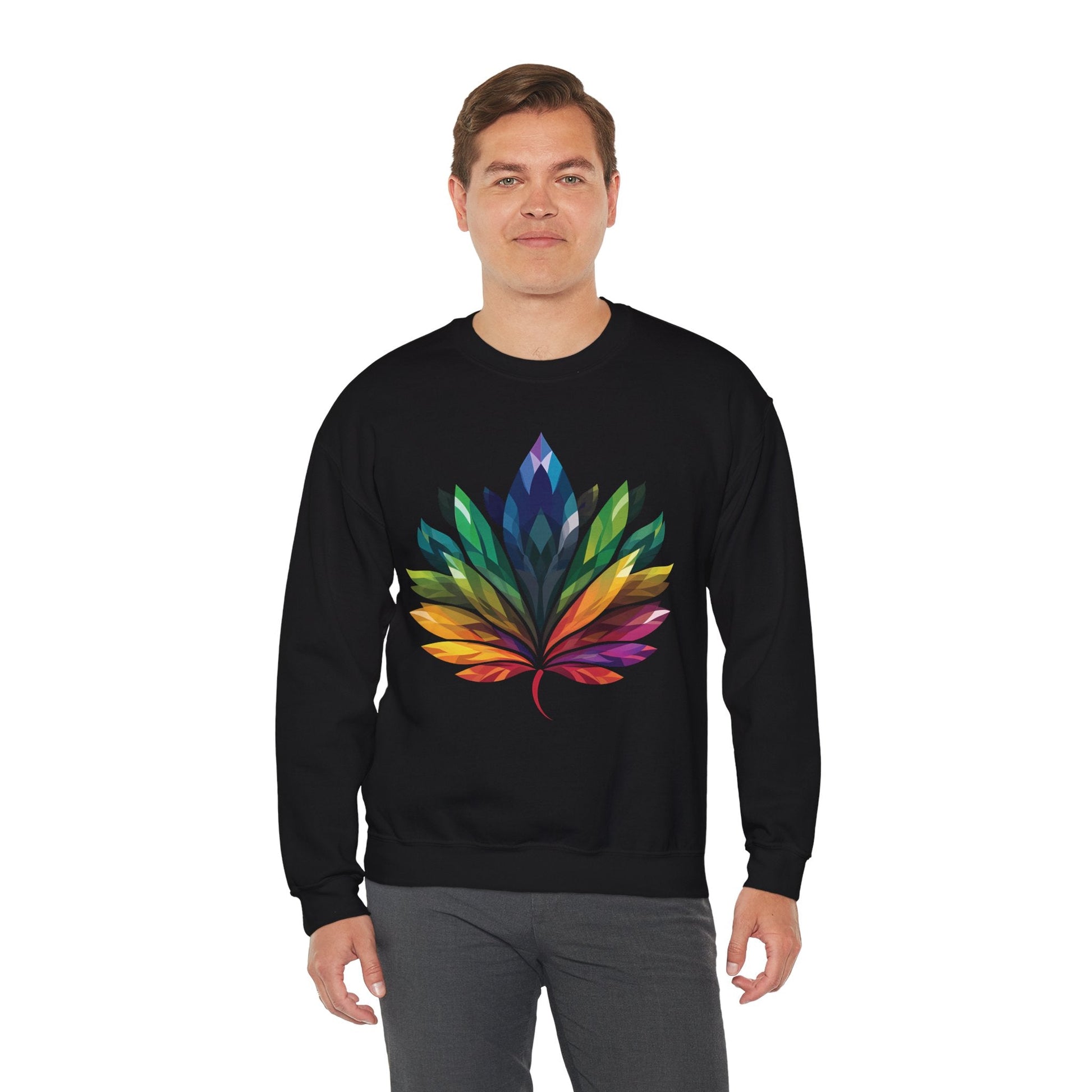 Rainbow - Coloured Leaf Unisex Sweatshirt - Sweatshirt - The Lucky Wombat