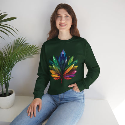 Rainbow - Coloured Leaf Unisex Sweatshirt - Sweatshirt - The Lucky Wombat