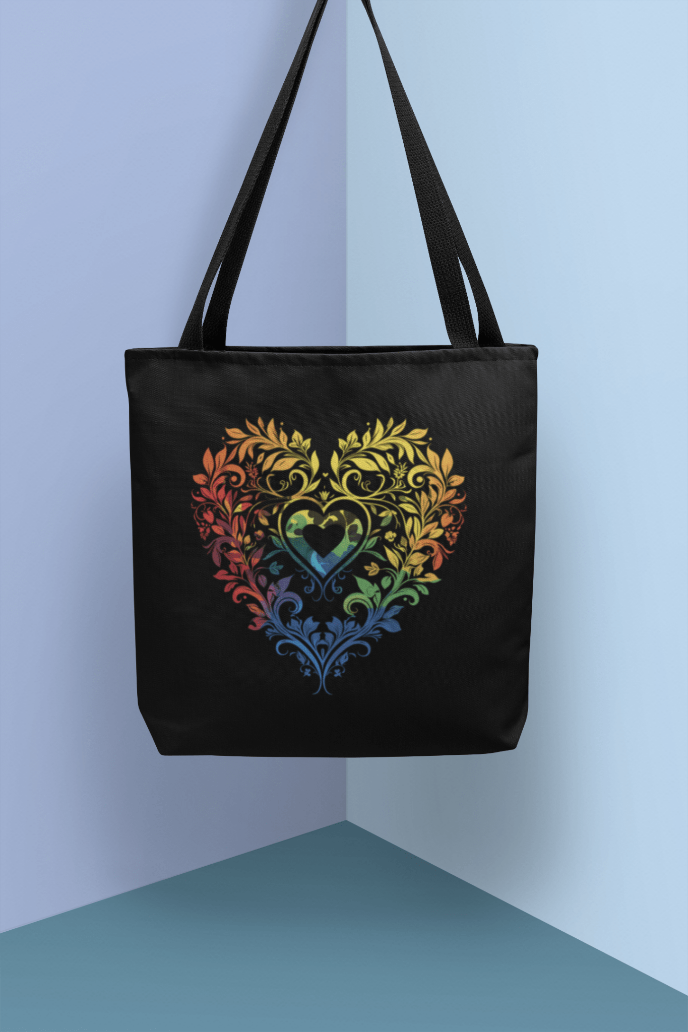 Rainbow Heart Ornament - Tote Bag - Accessories - The Lucky Wombat