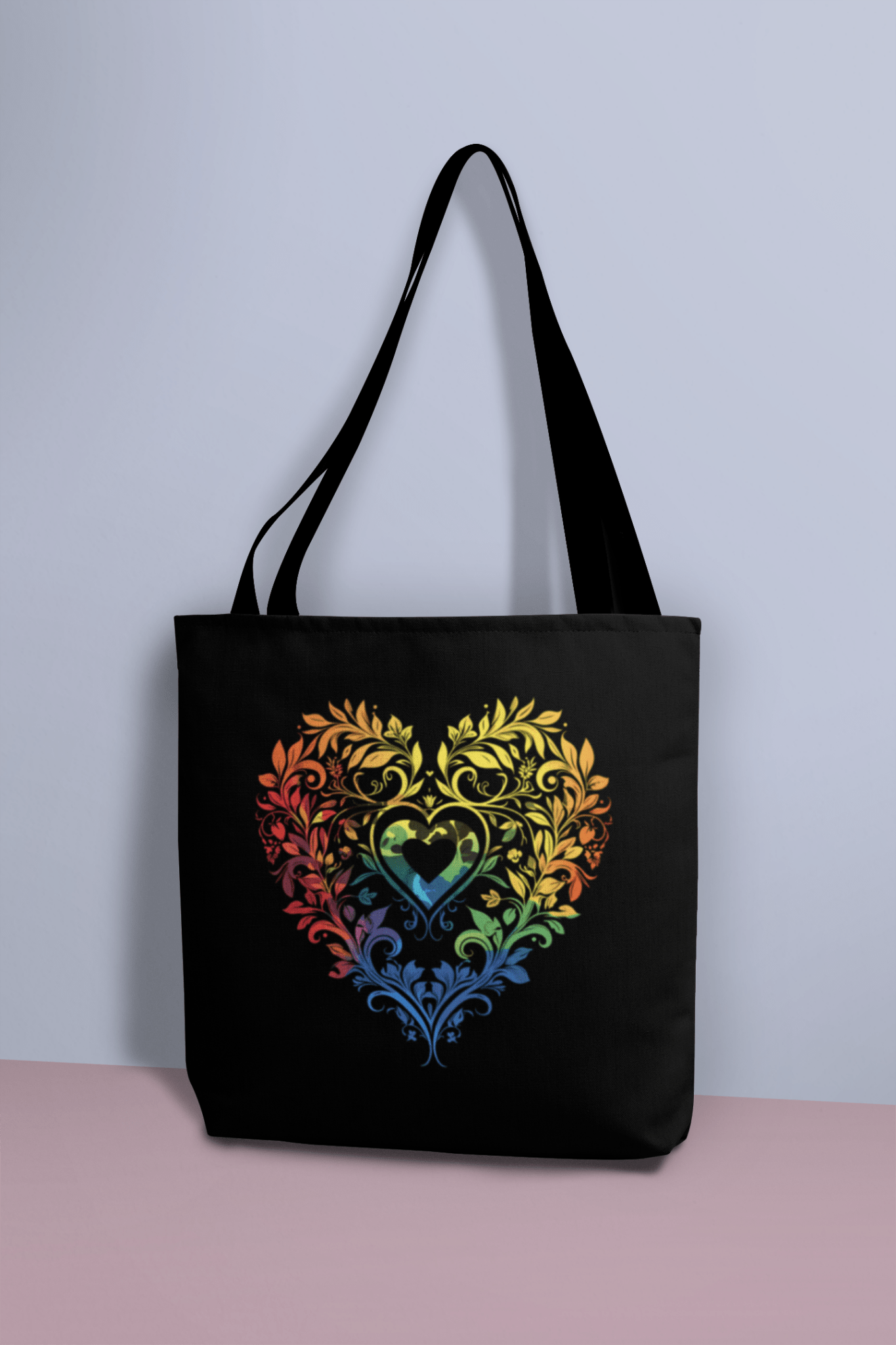 Rainbow Heart Ornament - Tote Bag - Accessories - The Lucky Wombat