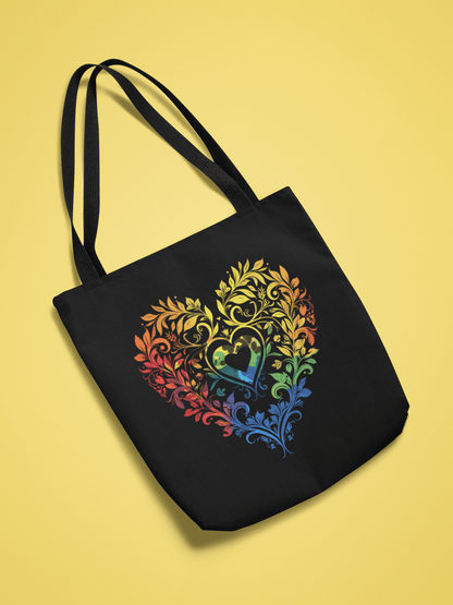 Rainbow Heart Ornament - Tote Bag - Accessories - The Lucky Wombat