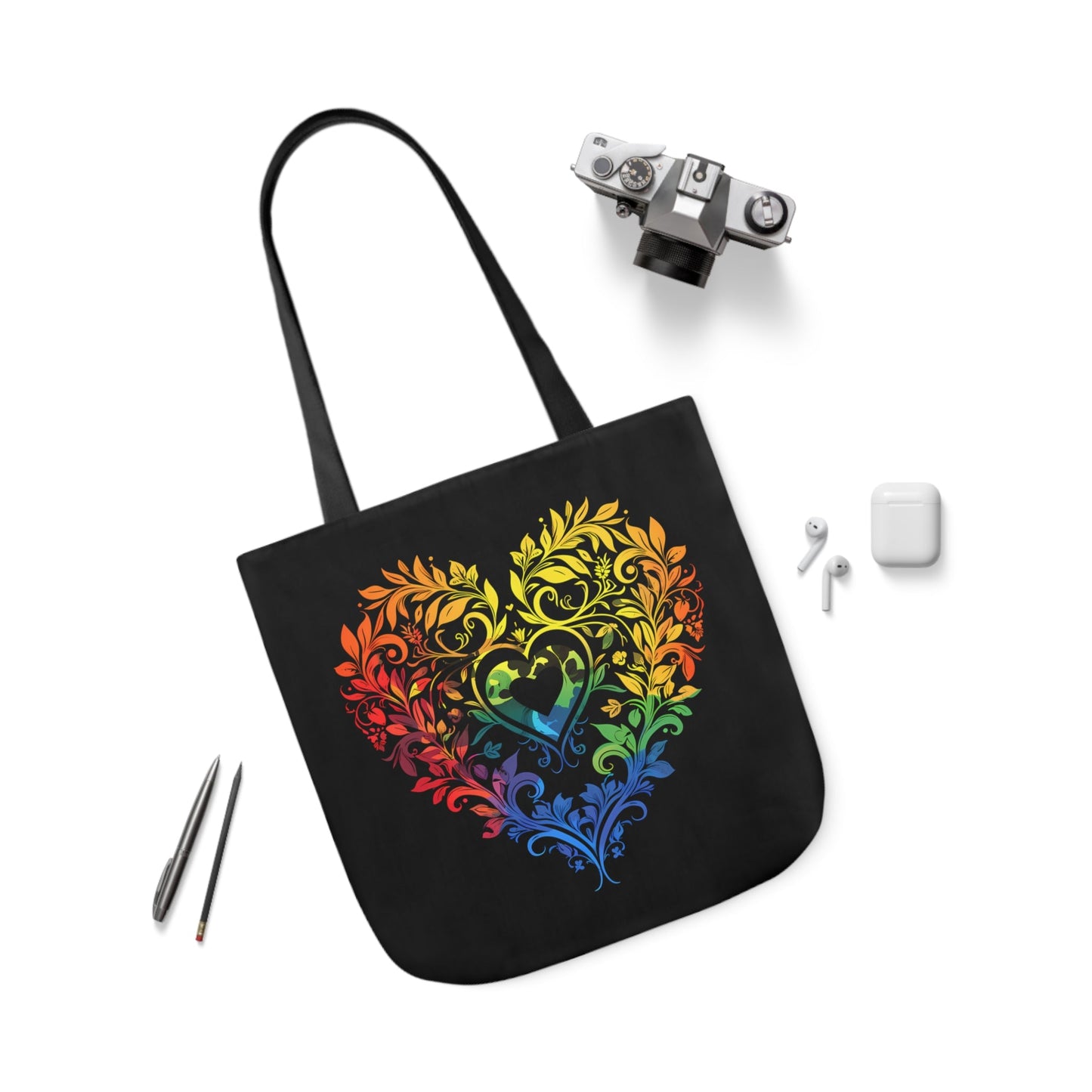 Rainbow Heart Ornament - Tote Bag - Accessories - The Lucky Wombat