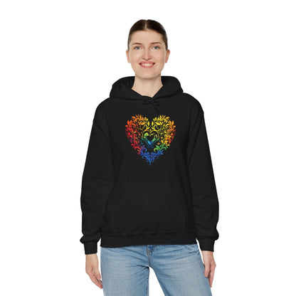 Rainbow Heart Ornament - Unisex Hoodie - Hoodie - The Lucky Wombat