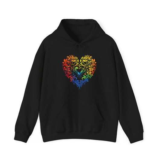 Rainbow Heart Ornament - Unisex Hoodie - Hoodie - The Lucky Wombat