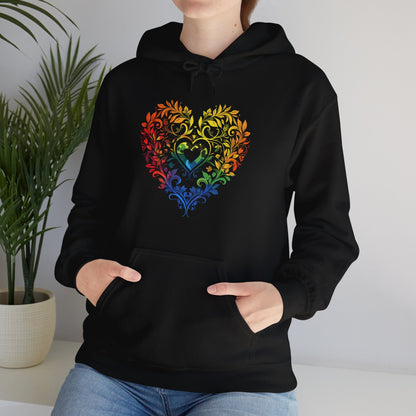 Rainbow Heart Ornament - Unisex Hoodie - Hoodie - The Lucky Wombat