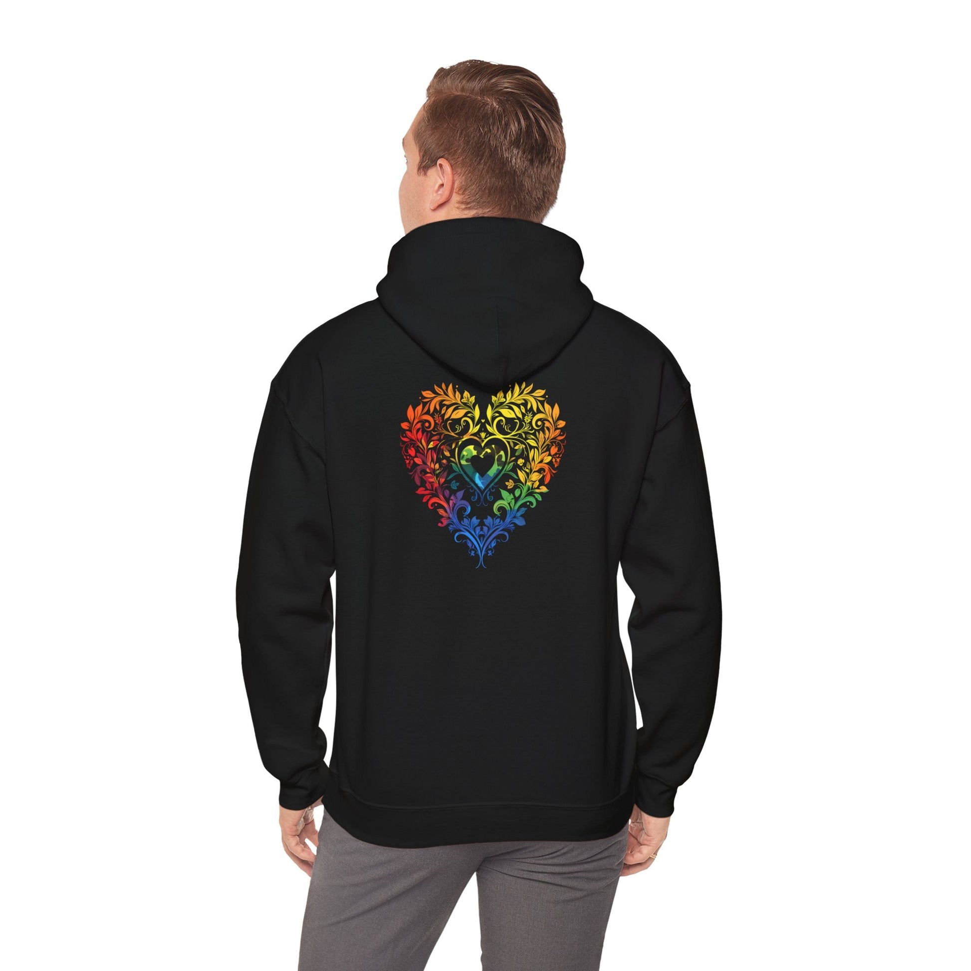 Rainbow Heart Ornament - Unisex Hoodie - Hoodie - The Lucky Wombat