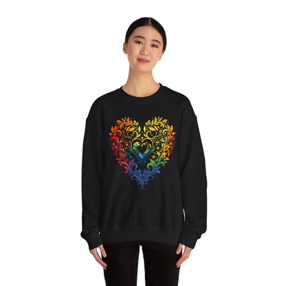 Rainbow Heart Ornament - Unisex Sweatshirt - Sweatshirt - The Lucky Wombat