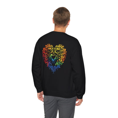 Rainbow Heart Ornament - Unisex Sweatshirt - Sweatshirt - The Lucky Wombat