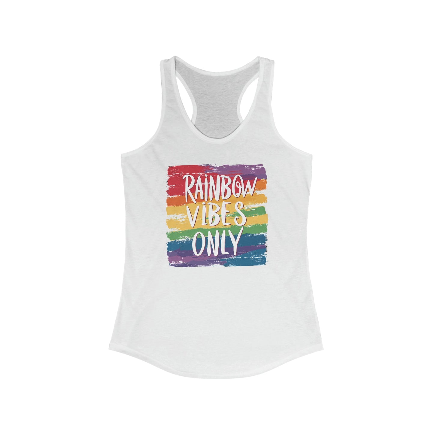 Rainbow Only Vibes square - Women's Tank Top - Tank Top - The Lucky Wombat