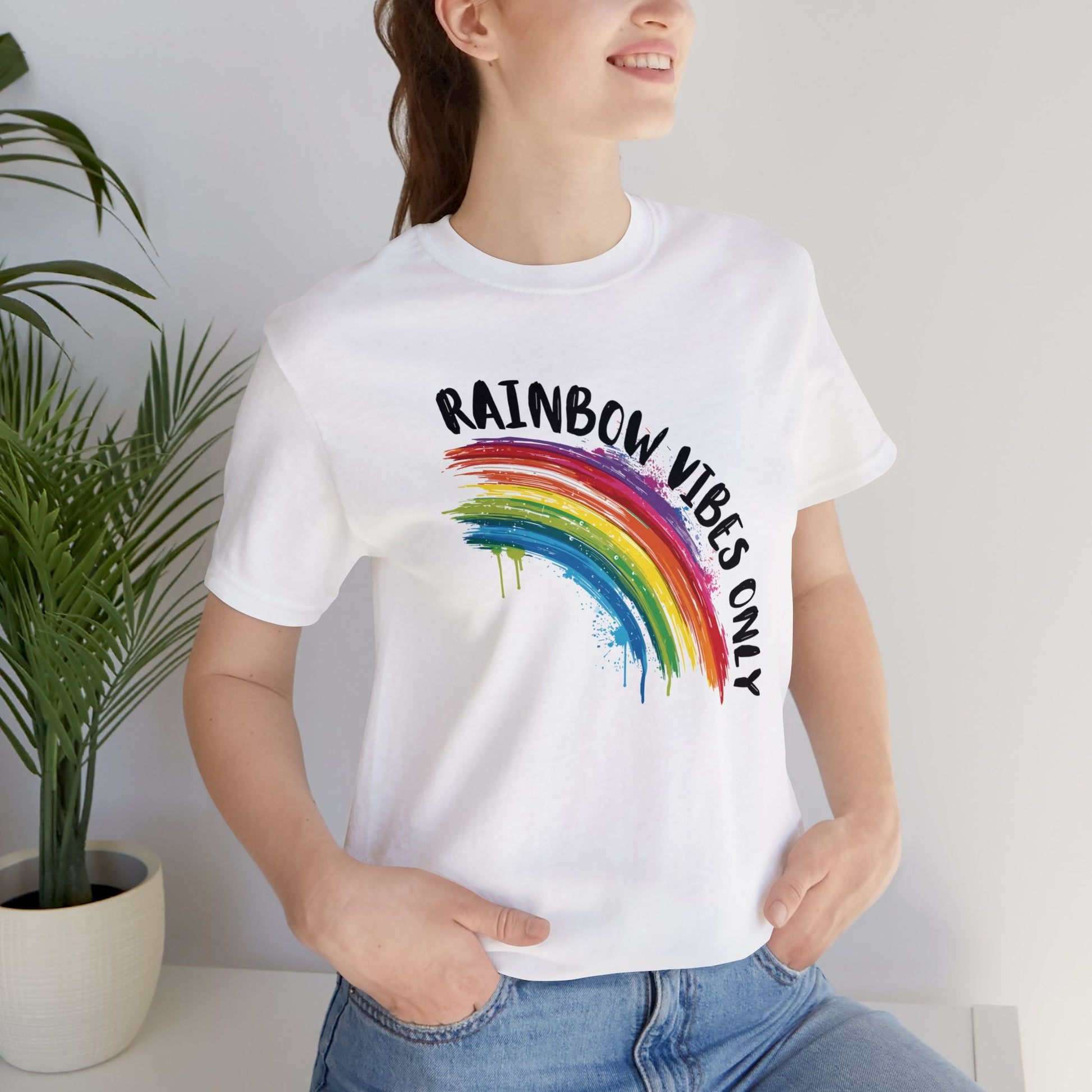 Rainbow Vibes Only - Unisex T-Shirt - T-Shirt - The Lucky Wombat