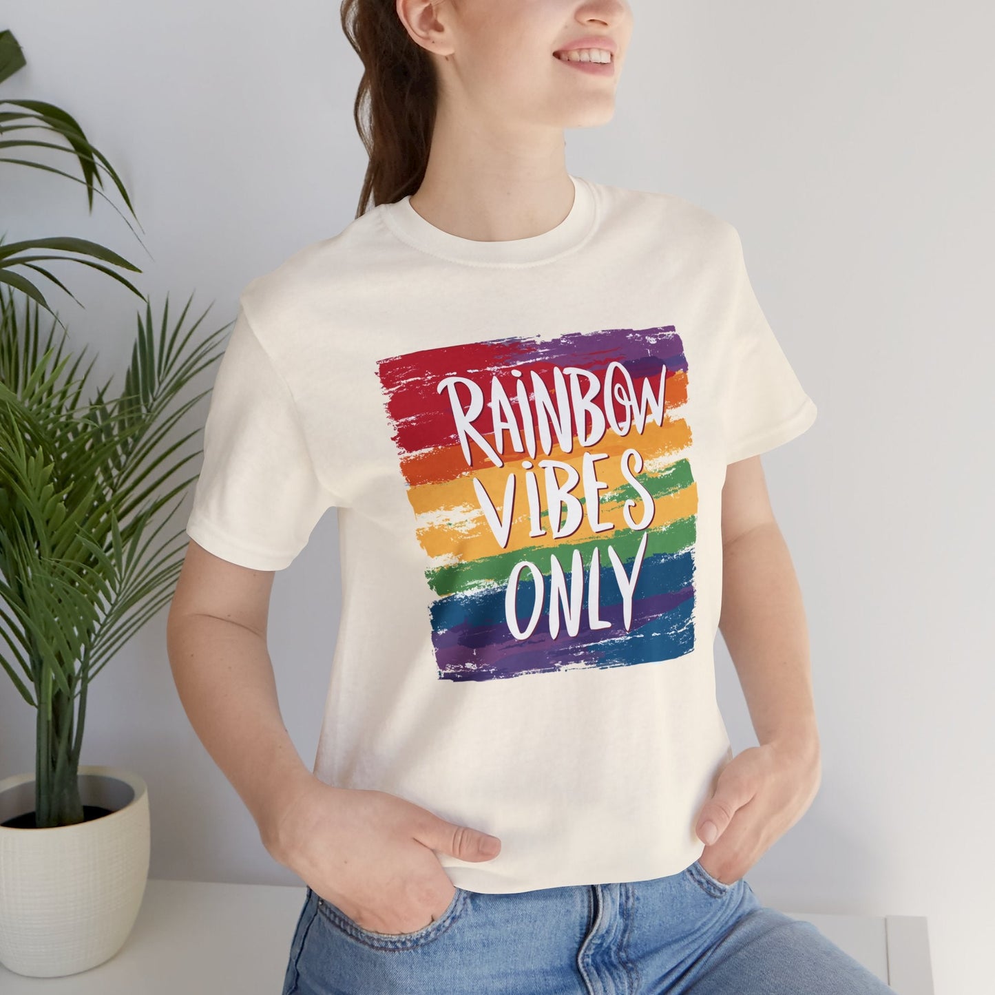 Rainbow Vibes Only - Unisex T-Shirt - T-Shirt - The Lucky Wombat