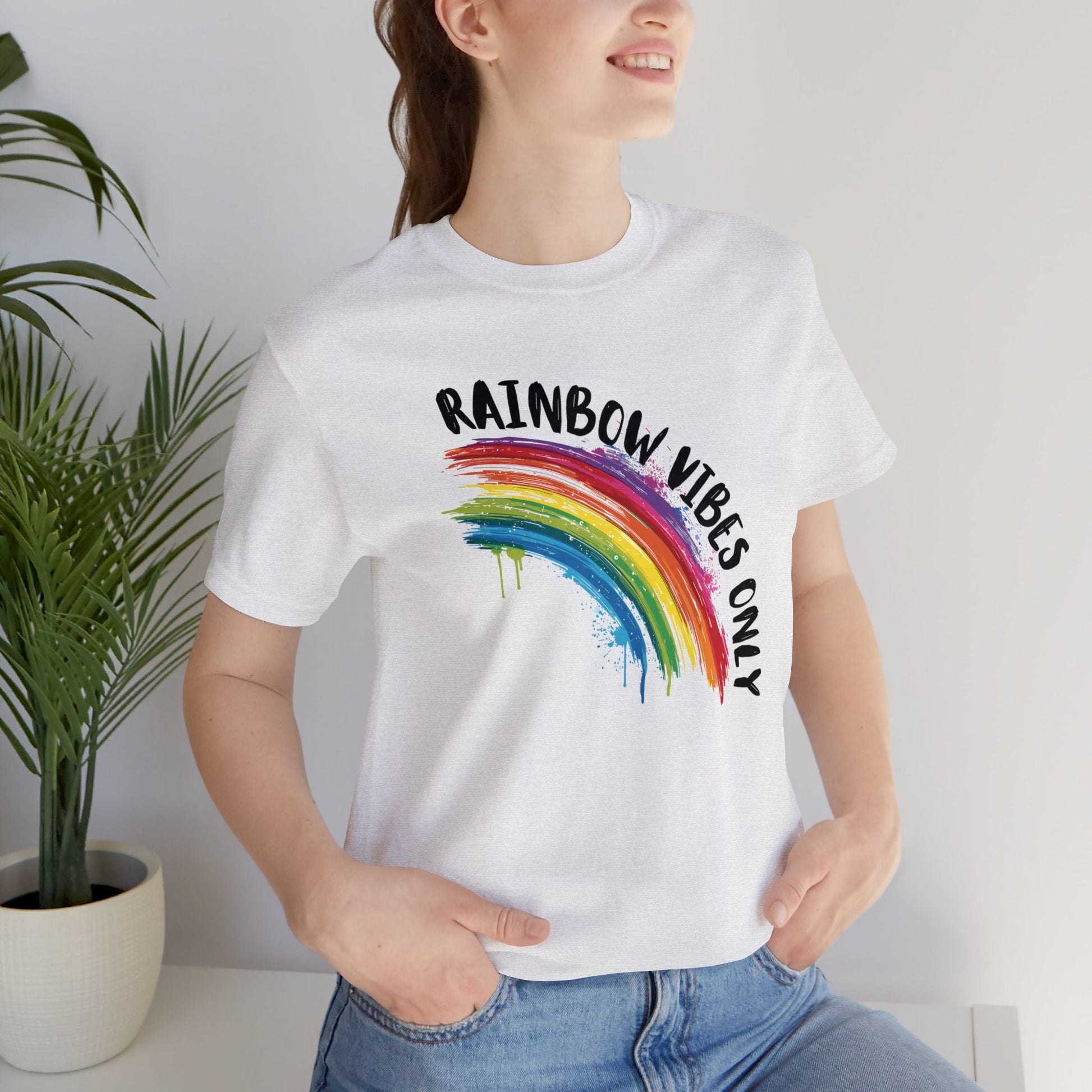 Rainbow Vibes Only - Unisex T-Shirt - T-Shirt - The Lucky Wombat