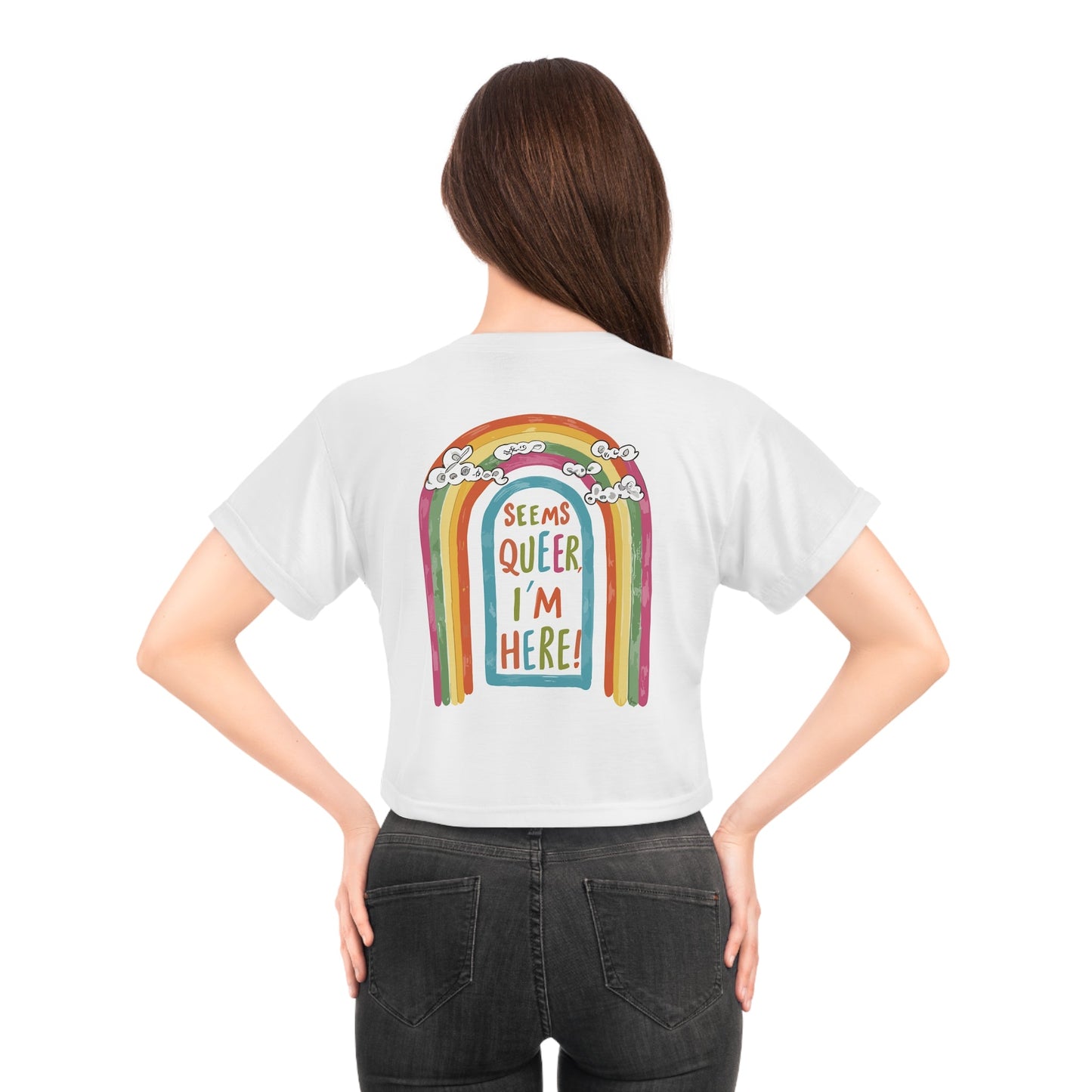 Seems Queer, I'm Here! - Crop Top - All Over Prints - The Lucky Wombat