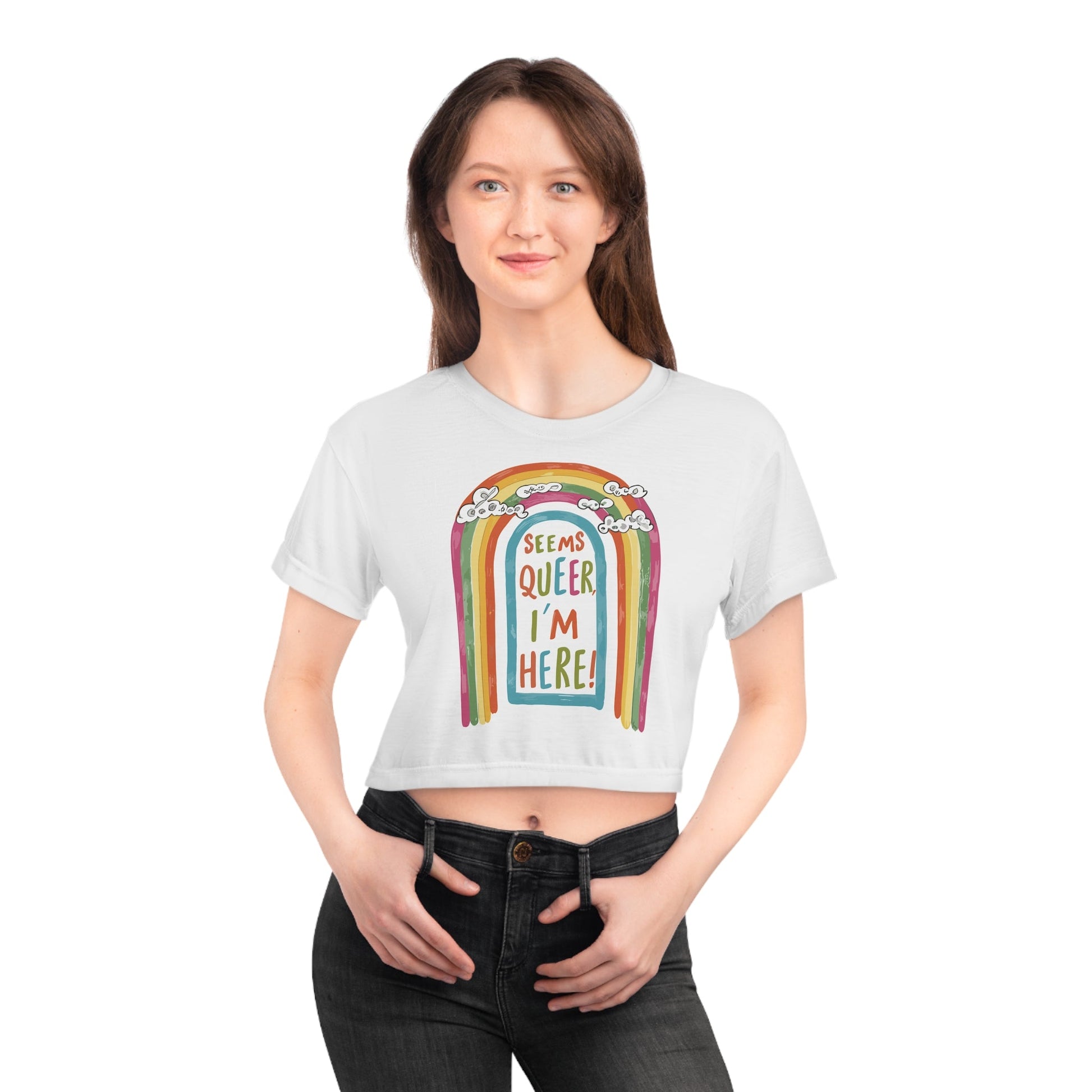 Seems Queer, I'm Here! - Crop Top - All Over Prints - The Lucky Wombat