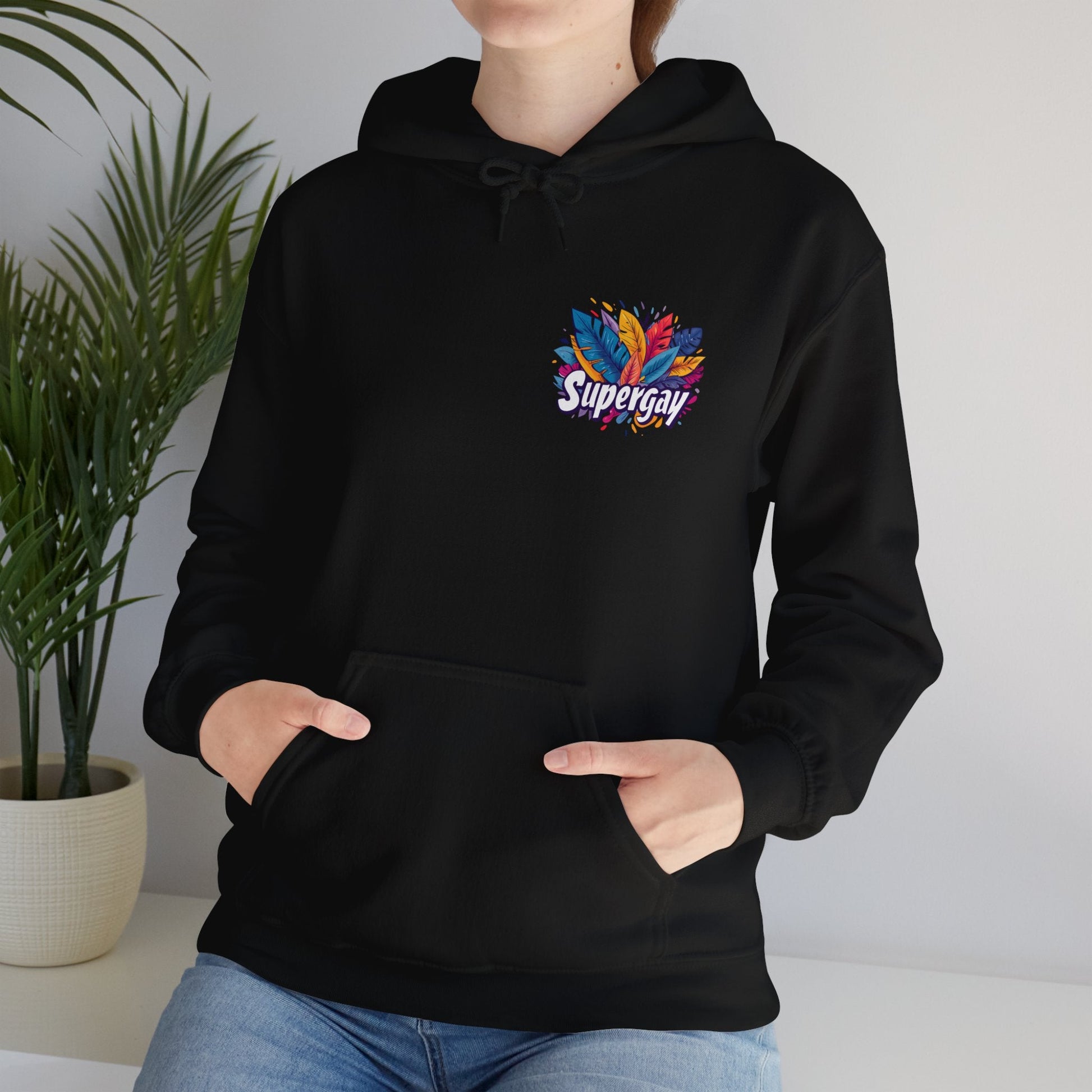 Supergay | heart - side print - Unisex Hoodie - Hoodie - The Lucky Wombat