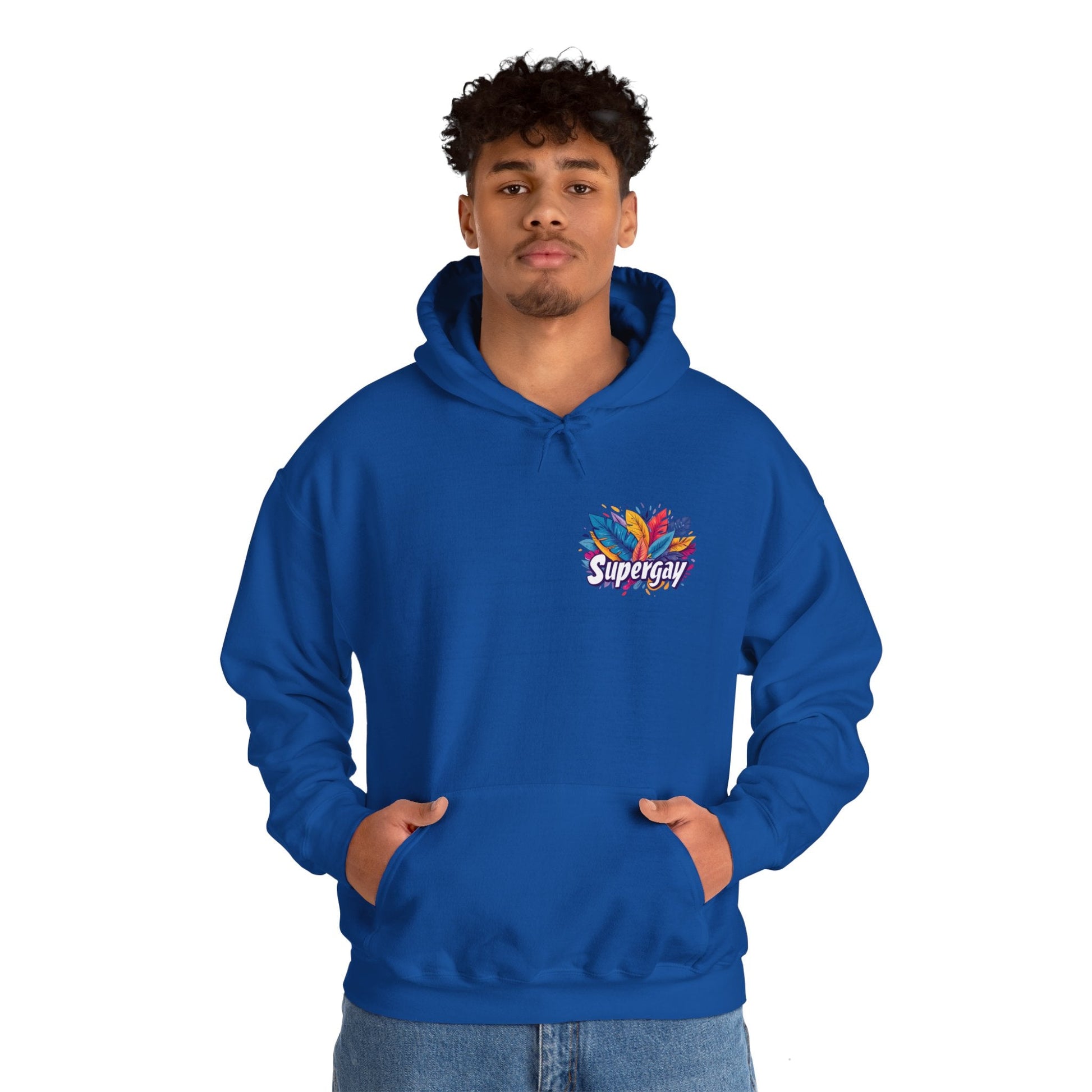 Supergay | heart - side print - Unisex Hoodie - Hoodie - The Lucky Wombat