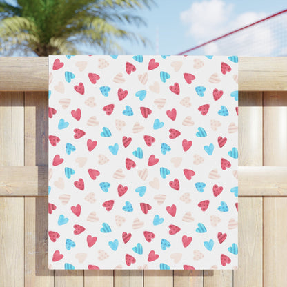 Trans Pride Heart Towel | Beach Towel - Home Decor - The Lucky Wombat