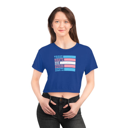 Trans Rights are Human Rights Crop Tee - All Over Prints - The Lucky Wombat