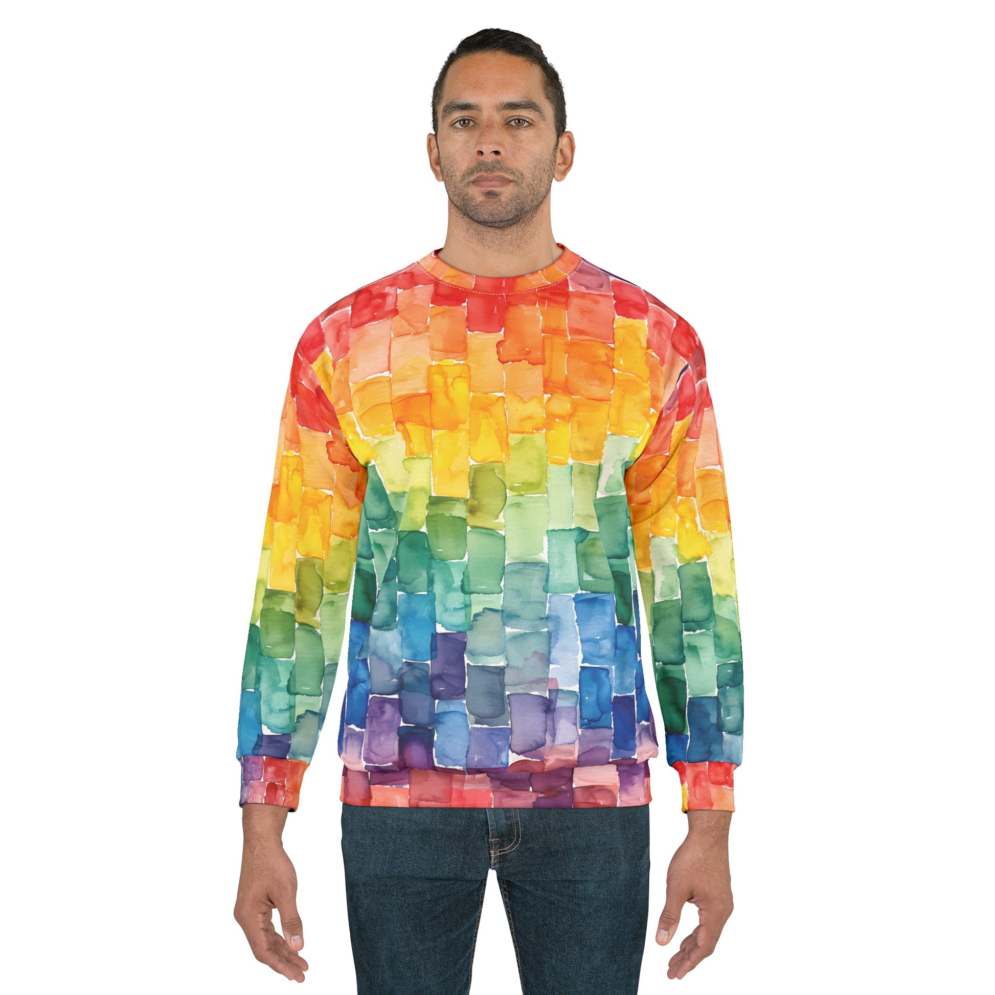 Watercolor Bricks - Unisex Sweatshirt - All Over Prints - The Lucky Wombat