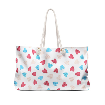 Weekender Bag - Trans Pride Heart Beach Bag - Bags - The Lucky Wombat